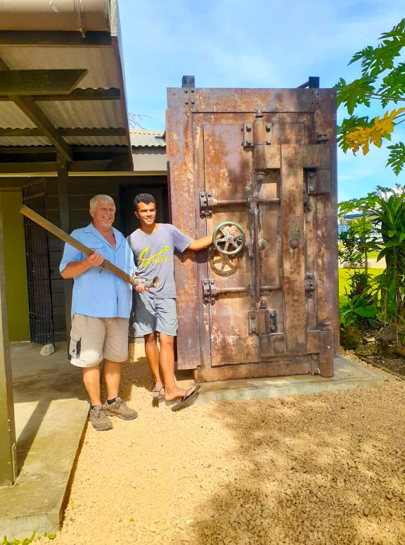 Heavy bank vault door